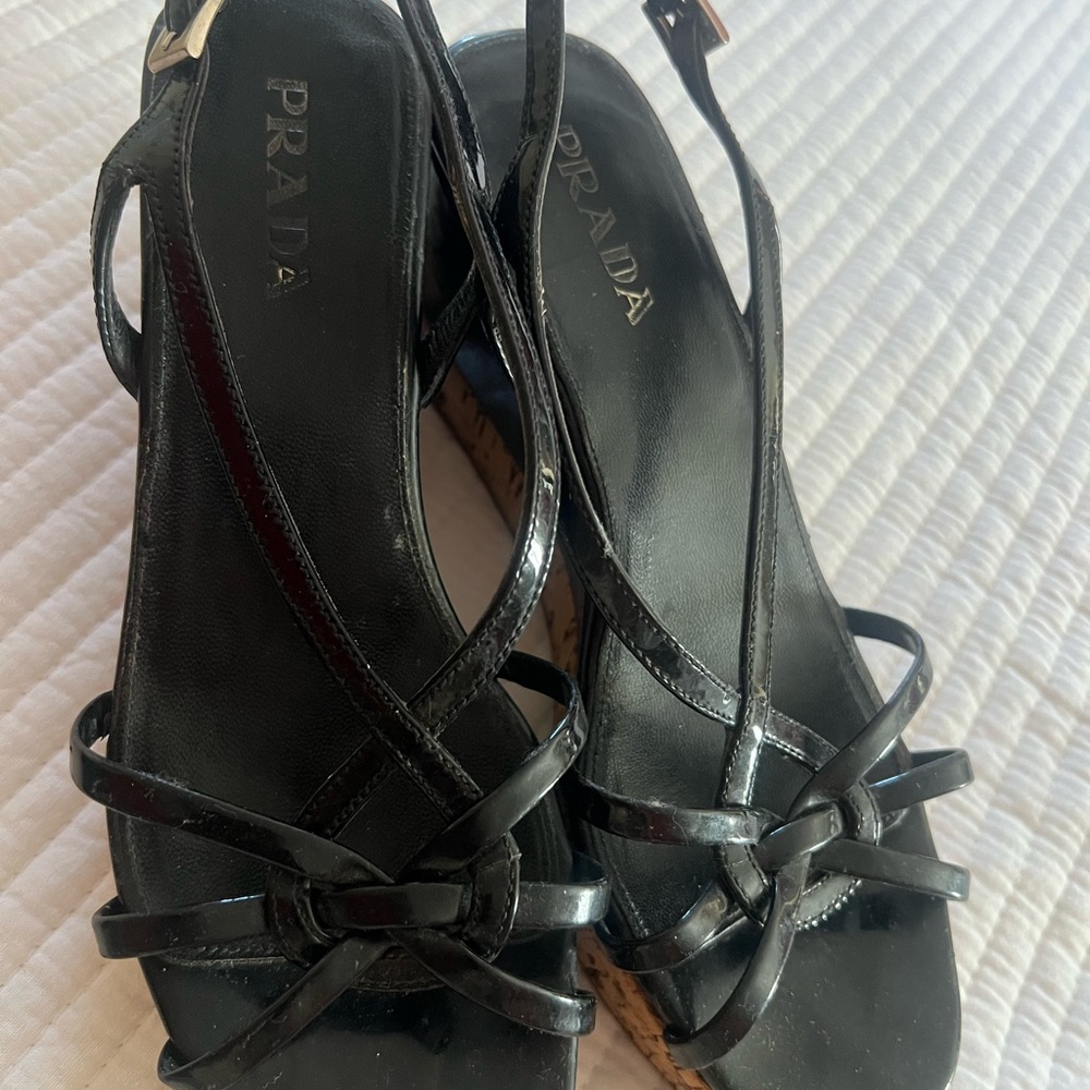 Prada Glossy Black Women's Sandals